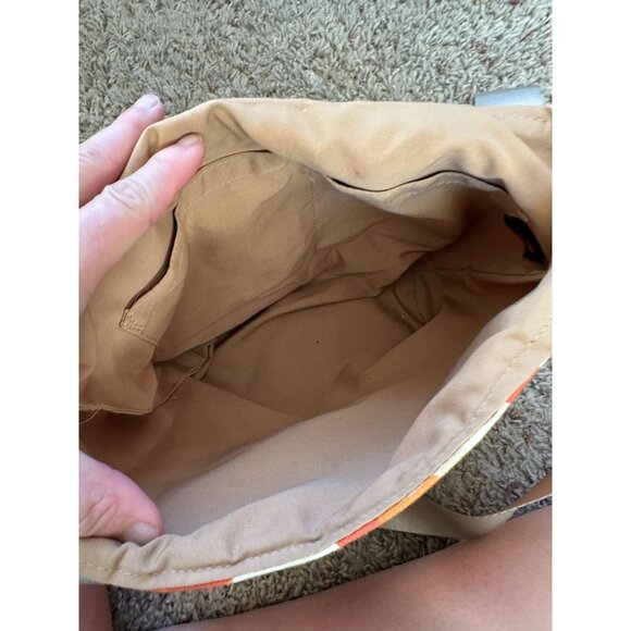 Madison Handbags Retro Orange Tote Bag With Flap & Dual Straps Sewn In USA - Picture 4 of 7